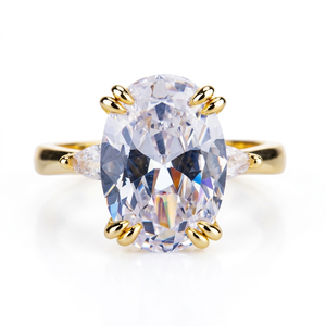 New Arrival Solid 925 Sterling Silver Sparkling Oval Cut Prong Setting <b>Ring</b> For Women Wedding Party Wear <b>Ring</b> Wholesale Jewelry - Product Image 1