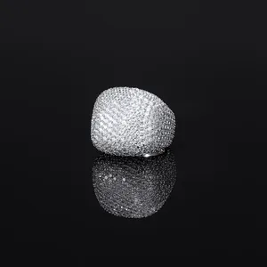 Anillo de Plata 925 con Diamante Cultivado en Laboratorio, Corte Brillante Redondo, Joyería de Lujo para Mujer, Color D - Product Image 1