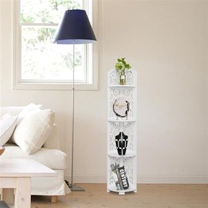 Mobiletto da Bagno a 4 Ripiani Daqing, Stile Intagliato, Impermeabile, Angolo di 120 Gradi, Colore Bianco - Product Image 5