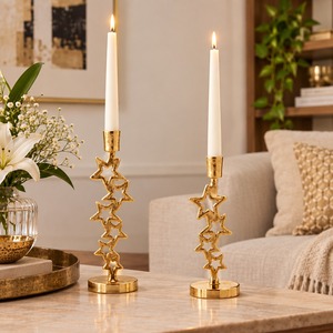 ชุดเชิงเทียนรูปดาวสีทอง ของตกแต่งบ้าน สำหรับใช้ในวันคริสต์มาส - Product Image 2