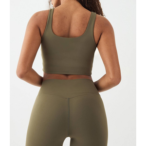 Soutien-gorge de sport personnalisé pour femme, uni, en Spandex, avec coussinets amovibles, pour le yoga, le cyclisme et le fitness, à maintien élevé, effet push-up, sexy et tendance - Product Image 2