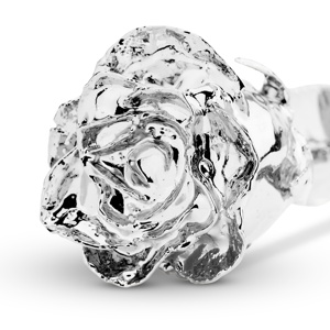 Elegant Silver Plated Natural Rose - Product Image 1