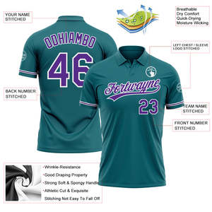 Camiseta Polo de Béisbol Sublimada Personalizada para Equipos, Manga Corta, Absorbe la Humedad, Corte Regular, Ropa Deportiva para Adultos - Product Image 3