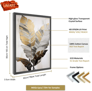 Impression sur <span class=keywords><strong>toile</strong></span> personnalisée Feuille de bananier <span class=keywords><strong>tropicale</strong></span>, Affiche murale, Art mural botanique brillant pour hôtel, Art mural vintage <span class=keywords><strong>jungle</strong></span>, Illustration naturelle - Product Image 3