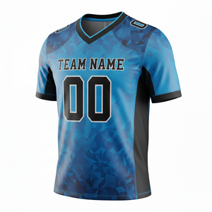 Maillot de football américain personnalisable par sublimation pour adultes, manches courtes, respirant, option grande taille, 100 % polyester, col en V - Product Image 5