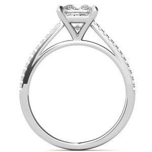Bague en Moissanite taille Princesse en Argent Sterling 925 Plaqué Or, Luxe Classique, pour Fiançailles, Mariage, Fête, Promesse, Mariée, Cadeau - Product Image 2