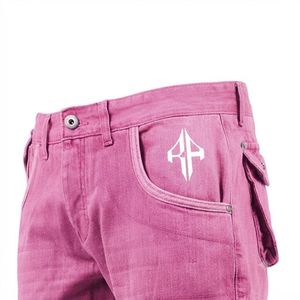 Pantalones Cortos de Mezclilla para Hombre, de Alta Calidad, con Estampado de Serigrafía, Estilo Jeans, de Pierna Ancha, Material Spandex/Poliéster - Product Image 6