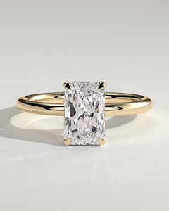 แหวนเพชรเม็ดเดี่ยวทรงเรเดียนท์คัท 4 กะรัต ทองคำแท้ 14K ประดับเพชรแล็บโกรว์ E VVS2 แบบ 4 กรงเล็บ พร้อมวงแหวนซ่อนรอบเพชร ดีไซน์พรีเมียมสำหรับเจ้าสาว ปี 2026 - Product Image 1