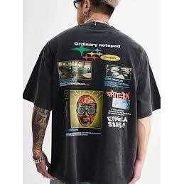 T-shirt décontracté pour homme en jersey 100 % coton, col rond, manches courtes, 180 g/m², respirant, anti-rétrécissement, style imprimé graphique, collection été - Product Image 3
