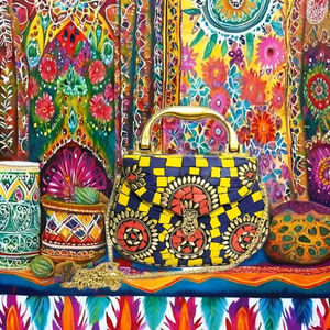 Bolso Bandolera XL de Lujo Hecho a Mano en India, Diseño Bohemio Metálico con Solapa, Estilo Artesanal, Impermeable, para Uso Diario - Product Image 1