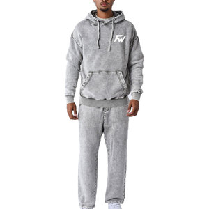 Acid Wash Tracksuit Custom Apparel <b>Matching</b> <b>Set</b> Oversized Hoodie <b>Jogger</b> Casual Streetwear Clothing Manufacturer - Product Image 1
