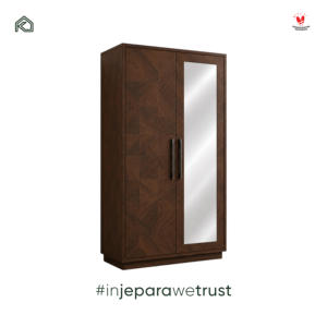 Armoire en bois moderne de luxe à 2 portes avec miroir, meubles de chambre pour hôtel, villa, resort - Product Image 5
