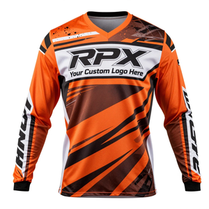 เสื้อเจอร์ซีย์มอเตอร์ครอสสำหรับผู้ใหญ่ ผลิตจากวัสดุโพลีเอสเตอร์ 100% ขายส่งแบบ OEM ออกแบบเสื้อเจอร์ซีย์มอเตอร์ครอสแขนยาว มีจำหน่าย - Product Image 3