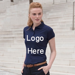 Polo de manga corta de estilo informal de talla grande para mujer, estampado personalizado con logotipo, tejido transpirable, venta al por mayor, Bangladesh - Product Image 5