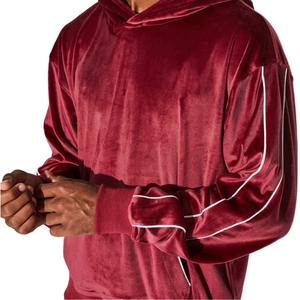 Sweat à capuche en velours 100% coton de luxe personnalisé pour homme, coupe classique, épais et chaud, pour l'automne et l'hiver - Product Image 3