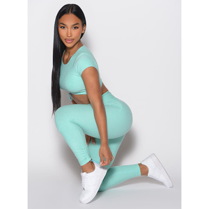 Conjunto de yoga para mujer, leggings de cintura alta, sujetador deportivo, ropa de gimnasio, transpirable, elástica, ropa deportiva activa - Product Image 6