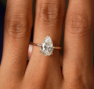 Anillo de Diamante con Corte Pera Cultivado en Laboratorio en Oro de 14K para Uso Diario - Estilo de Lujo para Bodas y Fiestas - Product Image 4