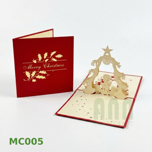 High Quality UV Printed Custom 3D Paper Christmas Prayer 'Thank You' Greeting Cards Souvenir Handmade <b>Matte</b> <b>Varnish</b> - Product Image 4