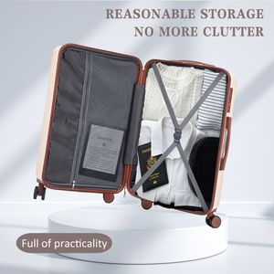 Juego de equipaje con ruedas giratorias ABS Beige de 20/24/28 pulgadas, Maleta de transporte de 3 piezas con cerradura de combinación TSA, tamaño medio grande - Product Image 5