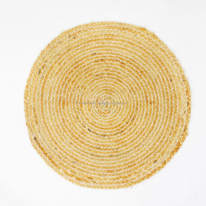Stylish Set of Jute Placemats <b>Organic</b> Mats & <b>Pads</b> for Home Dining Space Decor Handknotted Indian Jute Placemat - Product Image 6