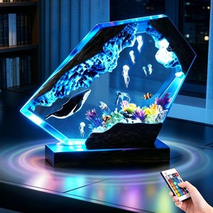 Lampes de table et supports de lampe en bois de manguier avec résine époxy transparente, fabrication sur mesure OEM, vente en gros |   Aqdus Saleem Inde - Product Image 3