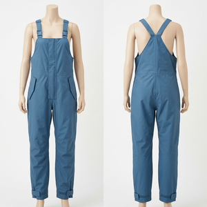 Women <b>Work</b> Bib <b>Pant</b> 280 GSM Premium Poly Cotton Twill Blue Adjustable Strap Utility Workwear Custom Embroidery Logo - Product Image 1