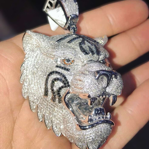 Elegantes Colgantes de Plata de Ley 925 para Hombre, Estilo Iced con Moissanita como Piedra Principal, Engaste de Bisel, Joyería Hip-Hop, Regalo, Certificado IGI - Product Image 3
