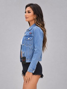 Gilet en jean décontracté pour femme, boutonné, sans manches, avec poches à rabat sur la poitrine, idéal pour les voyages en plein air et le quotidien - Product Image 2