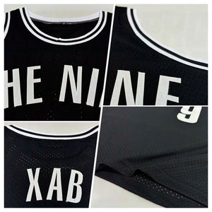 เสื้อบาสเก็ตบอลย้อนยุคสีดำขาวแบบกำหนดเอง สไตล์วินเทจ แขนกุด ผ้าตาข่าย สำหรับผู้ชาย ผู้หญิง และเยาวชน ระบายอากาศได้ดีเยี่ยม - Product Image 2