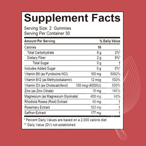 Meelefu OEM/ODM nghệ tây bổ sung Gummies với chiết xuất nghệ tây, magiê Glycinate nghệ tây Gummies cho bình tĩnh,, nghỉ ngơi, tập trung - Product Image 6