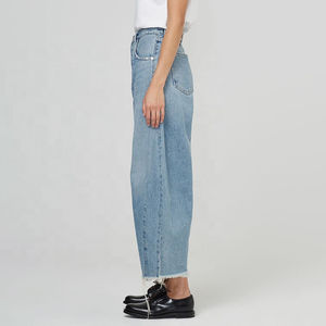 กางเกงยีนส์ผู้หญิงทรงหลวมเอวกลางขากว้าง Y2K ลำลองจีบระบายอากาศได้ดีซักได้กางเกงยีนส์ผู้หญิงใส่สบายฤดูใบไม้ผลิฤดูร้อน - Product Image 5