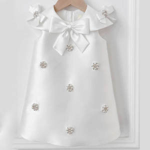 Vestido de Fiesta de Lujo para Niñas de 1 a 12 Años, Estilo Princesa, Línea A, Satinado, Elegante, Hasta la Rodilla, con Perlas Ecológicas - Product Image 5