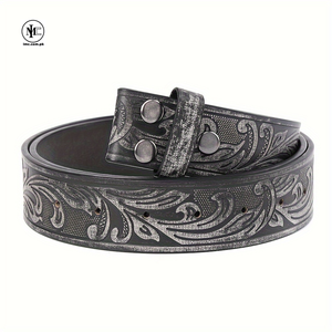 Ceinture vintage en cuir de vachette pour homme avec boucle à plaque, design tête de mort, écologique, robuste, ajustable pour jeans et pantalons habillés - Product Image 6