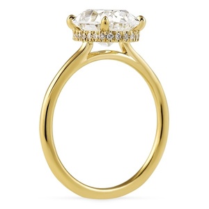 Anillo de Diamante Alargado de 2.22ct, Diamante Cultivado en Laboratorio con Certificado Personalizado, Anillo de Compromiso Solitario de Oro Amarillo de 18K, Fábrica - Product Image 4