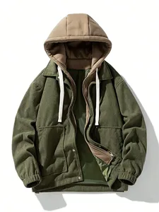 Men Oversized Black <b>Y2K</b> <b>Hoodie</b> <b>Zip</b> <b>Up</b> Jacket With White Tribal Print - Product Image 2