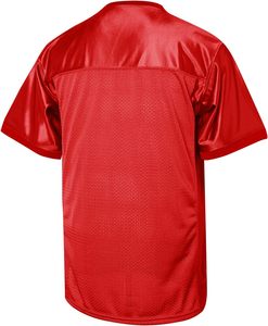 เสื้อฟุตบอลตาข่ายแขนสั้นคอวีสีแดงระบายอากาศได้ดีสำหรับผู้ใหญ่แบบยูนิเซ็กส์ - Product Image 3