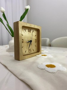 Minimalist Wooden Table <b>Clock</b> - Modern Home Decor - Product Image 5