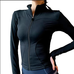 2026 New Contrast Stitch Athletic Jacket Women Stand Collar <b>Zip</b> <b>Up</b> Sculpting <b>Crop</b> Top Buttery Soft Nylon Spandex Gymwear - Product Image 5
