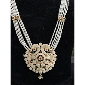 Copper Alloy Rani Haar <b>Set</b> Red And Green For Women Bridal Wedding Jewelry Indian Ethnic Export - Product Image 3