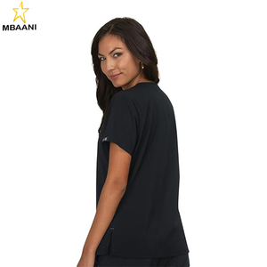 เสื้อสครับแบบมีกระเป๋า 1 ช่องสำหรับผู้หญิง สีดำ มีทุกขนาด - Product Image 2