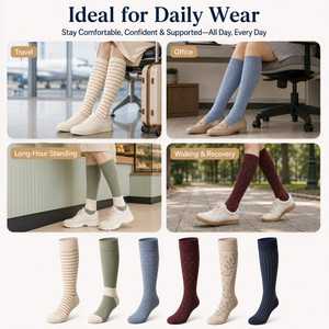 Chaussettes de compression graduée personnalisées 15-20 mmHg, respirantes, pour le soutien athlétique et le confort quotidien des jambes - Product Image 3