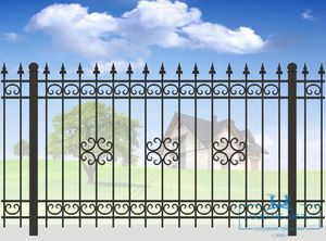 Clôture extérieure moderne en acier gris foncé pour treillis de jardin et portails d'entrée - Product Image 4