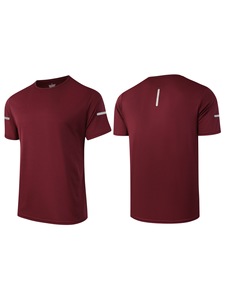 Lightweight Reflective Strip Polyester Quick Dry Athletic t Shirts Polyester <b>Mesh</b> Sport <b>Top</b> Running T-shirt - Product Image 3