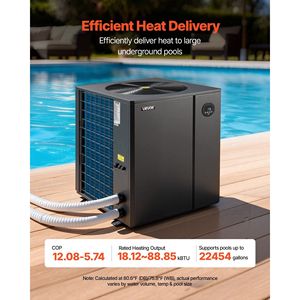 Electric 88850 BTU Pool Heat Pump All-DC Inverter Technology WiFi App for In-Ground 22454 Gallons <b>Efficient</b> Pool <b>Heater</b> - Product Image 3