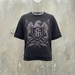 Camiseta Negra de Manga Corta para Hombre, con Logotipo Estampado en la Parte Delantera, Cuello Redondo, Estilo Casual, de Algodón, Corte Regular, Diseño Estampado - Product Image 6