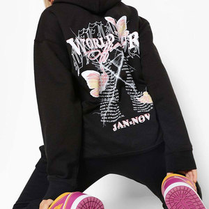 Unisex Black 100% Cotton Breathable Lightweight Hooded <b>Velvet</b> <b>Tracksuit</b> Set Full Sleeve Sporty Style Solid Color Elastic Waist - Product Image 3