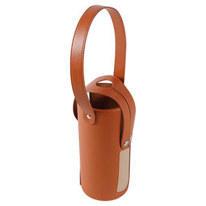 Porta Botellas de Vino de Cuero Salva, Diseño en Relieve Rojo, Porta Botellas Individual con Asa, 140g, Estuche de Viaje Portátil - Product Image 4