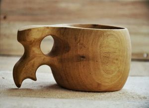 Handmade Wooden Tea Cup and Saucer Set Natural Finish Rustic <b>Drinkware</b> for Tea Coffee Home Use - Product Image 5