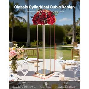 Lot de 10 supports floraux cylindriques en métal stratifié de 31,5 pouces pour mariage, présentoir floral cubique, ensemble de décoration de fête - Product Image 2