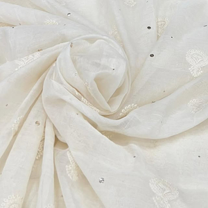 High Quality Sequin Embroidery Fabric 3D Floral Lace Fabric for Evening Dress Wedding Gown Garment - Product Image 2